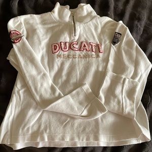 Cream Ducati Meccanica sweater size Large (runs a little small) zip up sweater